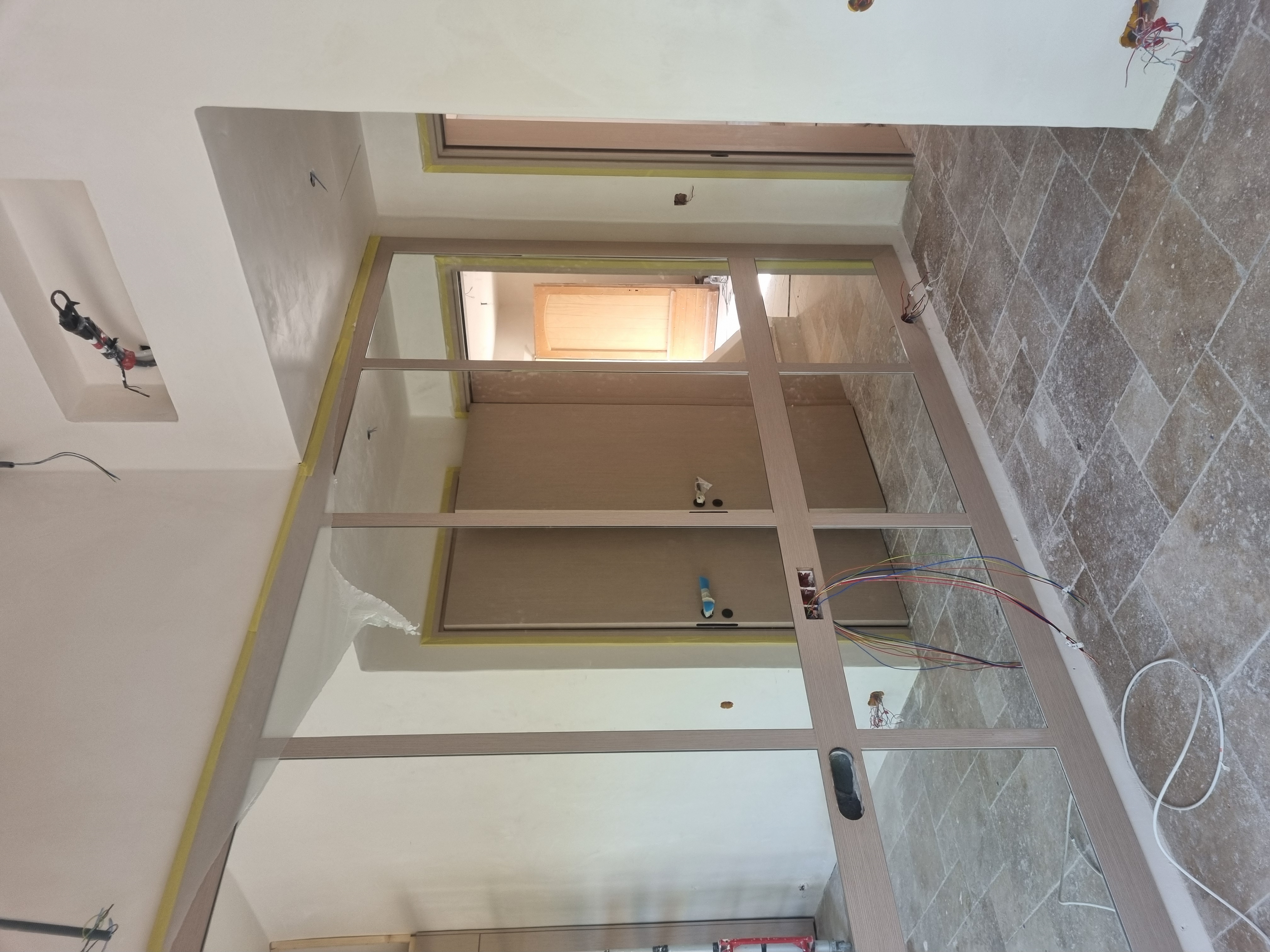Détail des menuiseries intérieures pendant le chantier Alba