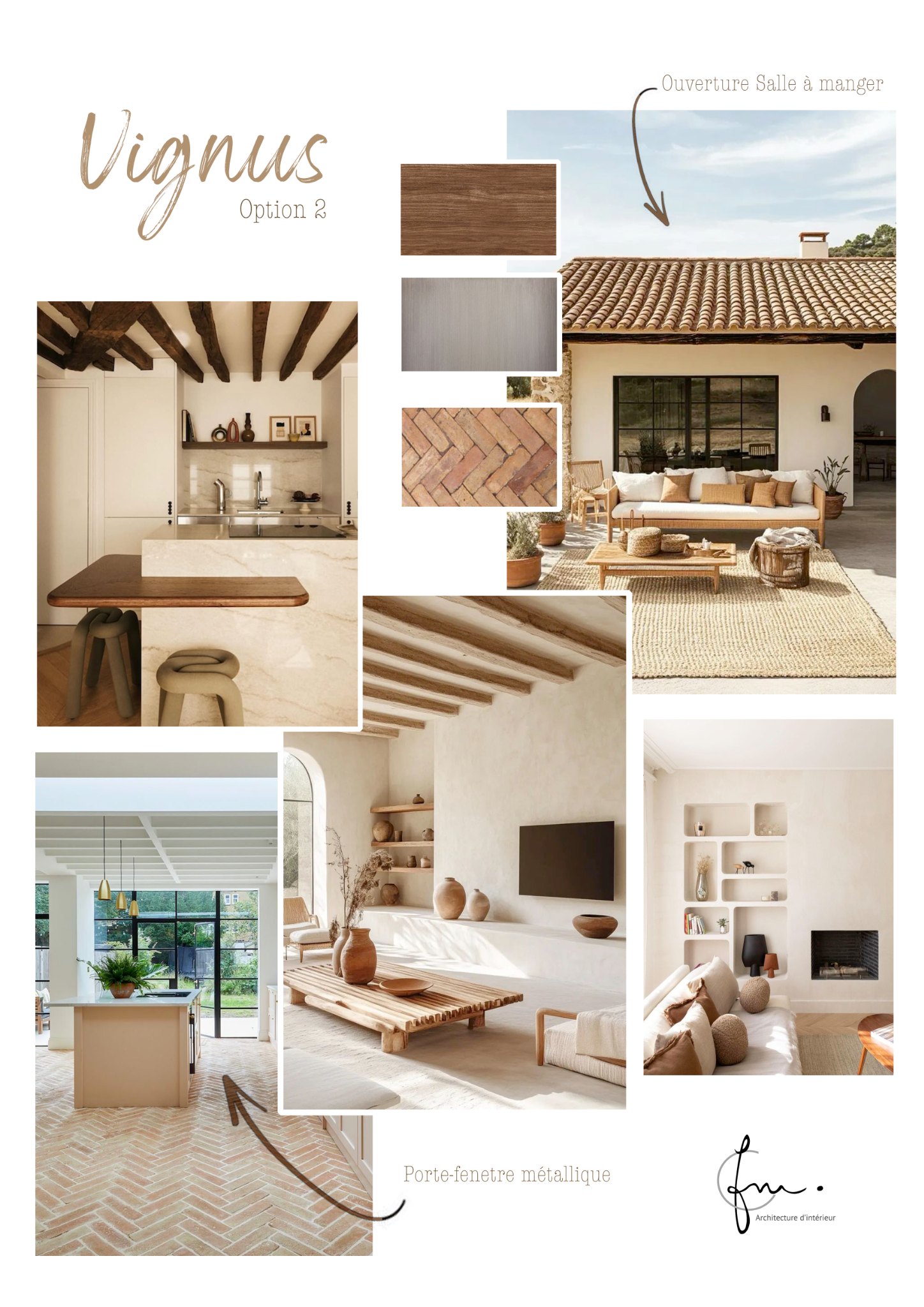 Planche d'ambiance d'une maison provençale
